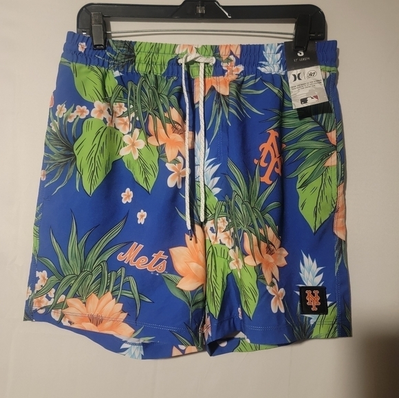 New York Mets Shorts Mens SMALL Blue Swim Board Trunks Hurley 47' Phantom - Picture 9 of 9